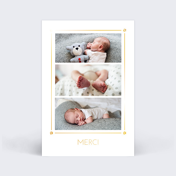 Remerciements Naissance Cadre Chic 3 Photos