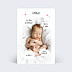 Carte remerciement naissance Ciel rose