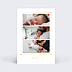 Carte remerciement naissance Dorure Cadre Chic Multiphotos