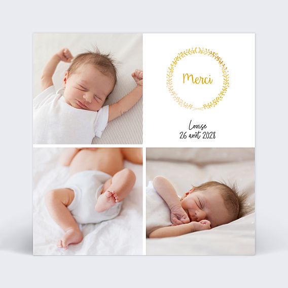 Remerciements Naissance Couronne Fleurie