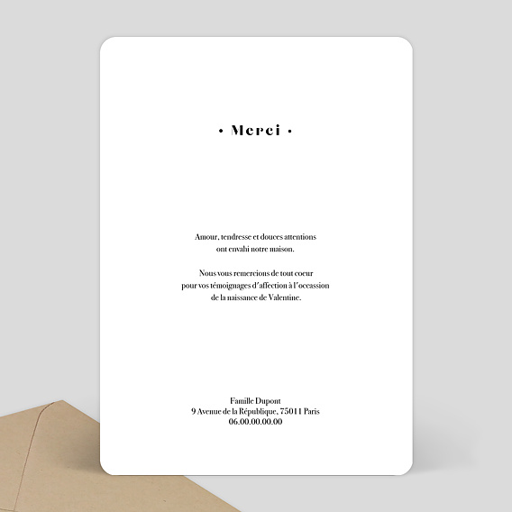 Remerciements Naissance Pêle Mêle Minimaliste