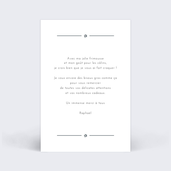 Remerciements Naissance Cadre Chic