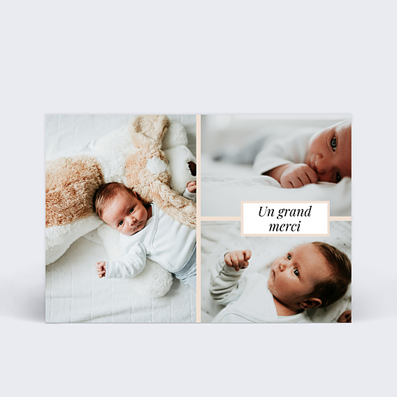 Remerciements Naissance Etiquette Poudrée