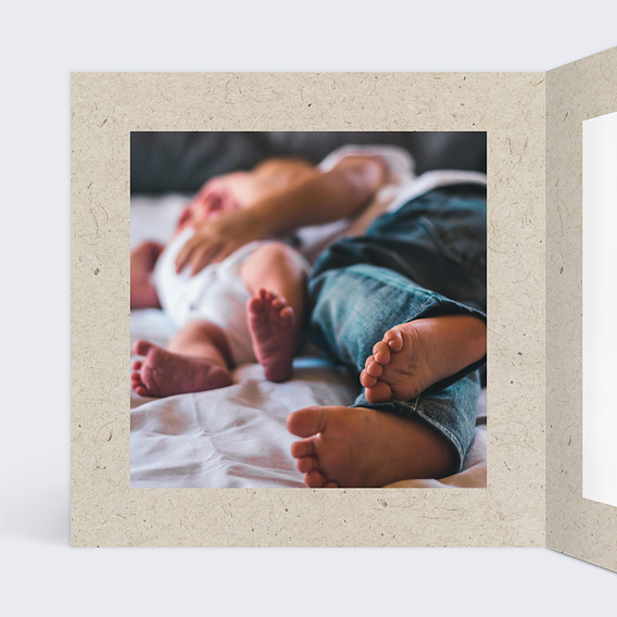 Carte remerciement naissance Pêle Mêle Coton Intérieur Gauche