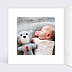 Carte remerciement naissance Dorure Cadre 4 Photos Intérieur Gauche