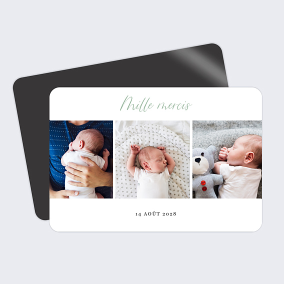 Carte remerciement naissance Cinematic III