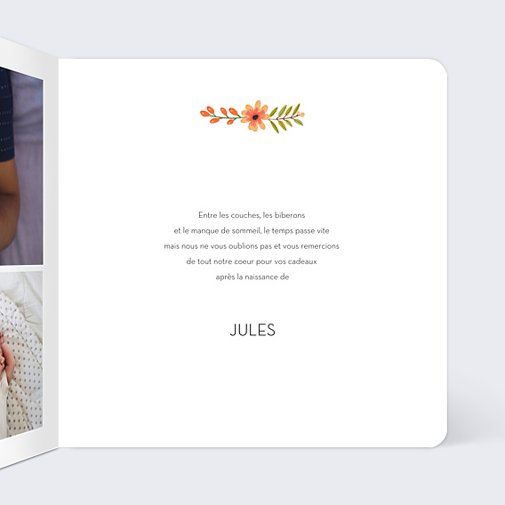 Remerciements Naissance Bouquet Printanier