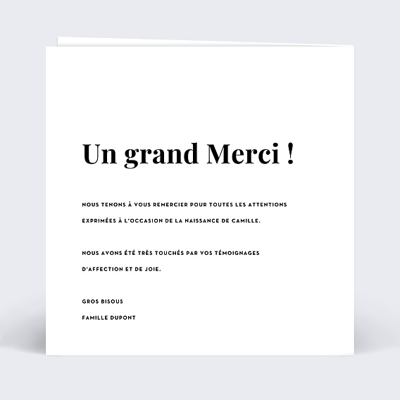 Remerciements Naissance Découpe Merci