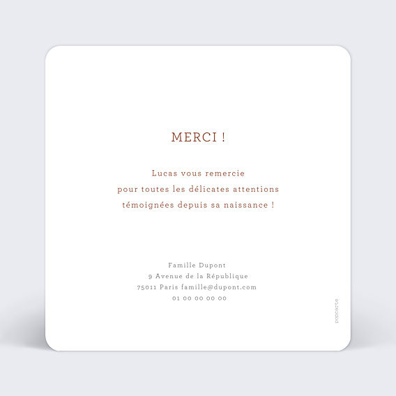 Remerciements Naissance Petit Écolier