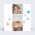 Carte remerciement naissance Mains Colorées