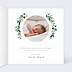 Carte remerciement naissance Découpe Eucalyptus Intérieur Droit