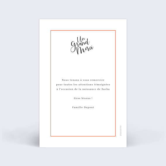 Remerciements Naissance Cadre Typographique