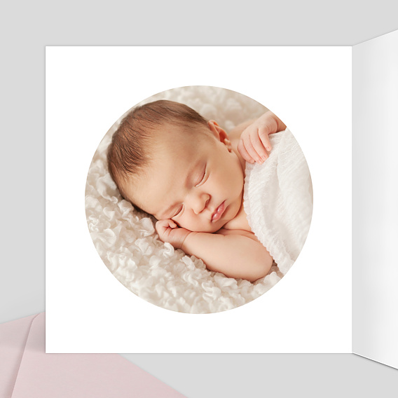 Carte remerciement naissance Ronde de Fleurs Intérieur Gauche