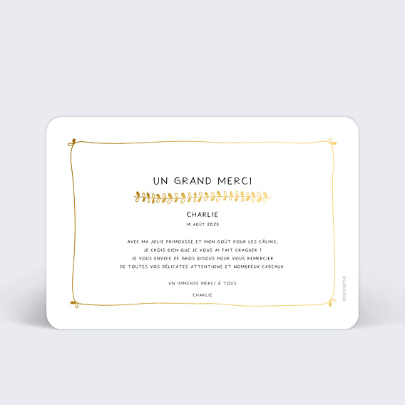 Remerciements Naissance Jolies Feuilles