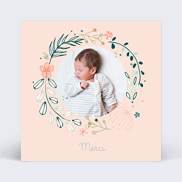 Remerciements Naissance Ronde de fleurs