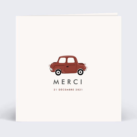 Remerciements Naissance Voiture