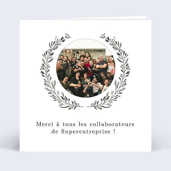Carte remerciement professionnel Découpe Couronnée