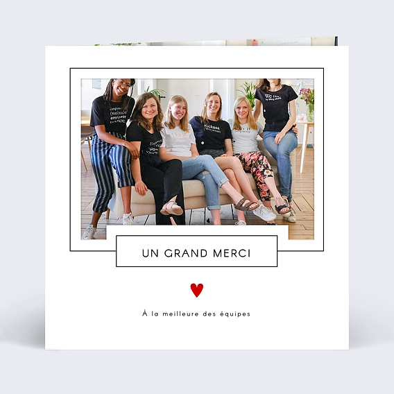 Carte remerciement professionnel Découpe Love Letter