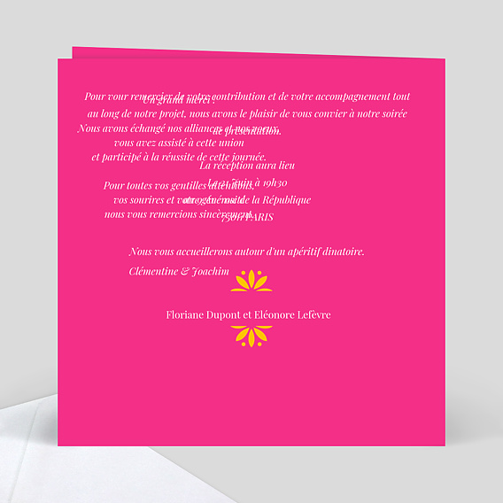 Carte remerciement professionnel Découpe Mille et Une Nuits Verso