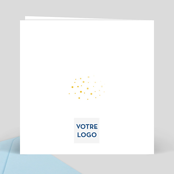 Carte remerciement professionnel Dorure Pois Merci Verso