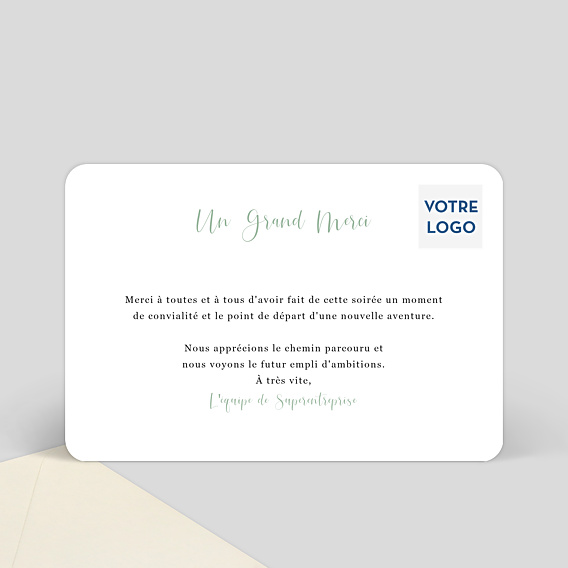 Carte remerciement professionnel Cinematic II Verso
