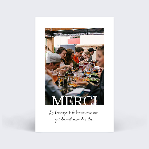 Carte de départ Typographie Merci