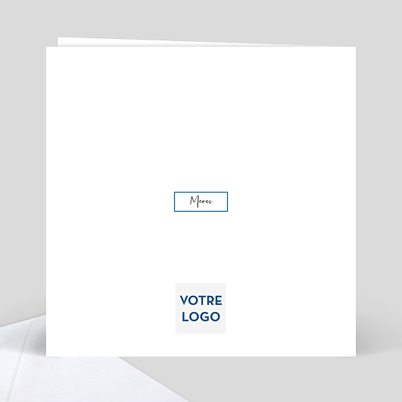 Carte remerciement professionnel Découpe Cadre Verso