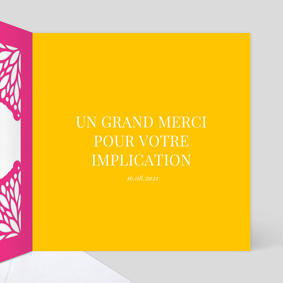 Carte remerciement professionnel Découpe Mille et Une Nuits Intérieur Droit
