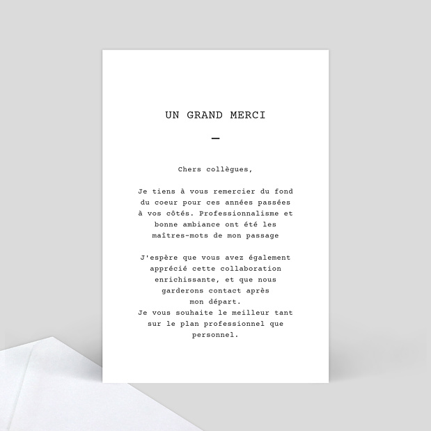 Remerciement Professionnel Polaroid Simple Verso