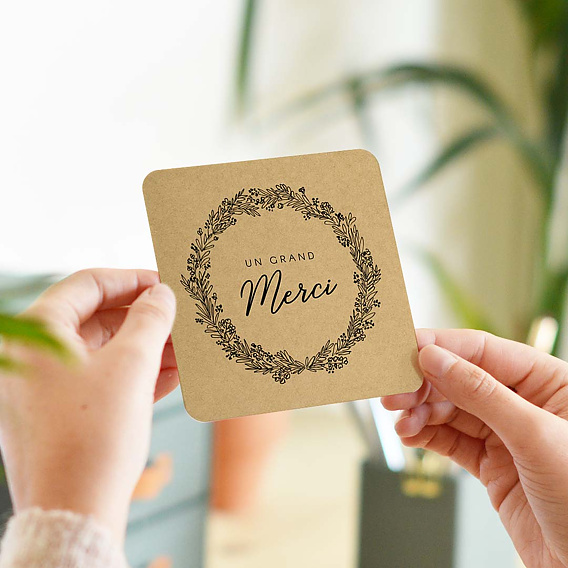 Carte remerciement professionnel Couronne de Graminées Après 4