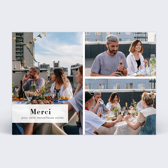 Carte remerciement anniversaire Bandeau Graphique