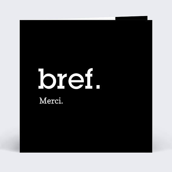 Carte remerciements anniversaire Bref