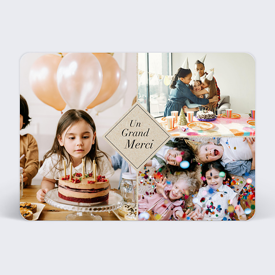 Carte remerciement anniversaire Champêtre Kraft