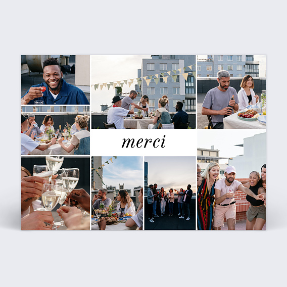 Carte remerciement anniversaire Evasion