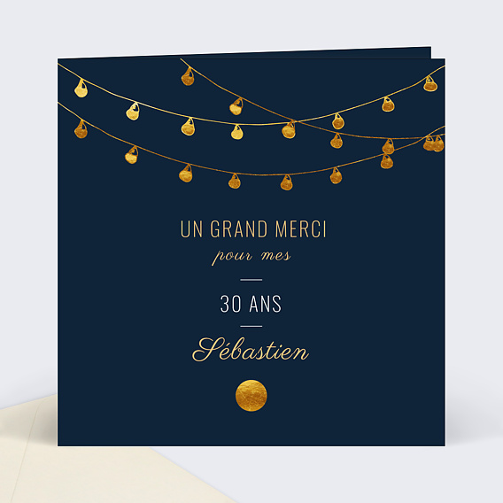 Carte remerciements anniversaire Guinguette