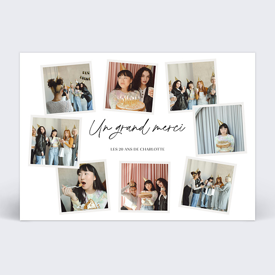 Carte remerciement anniversaire Jolis souvenirs