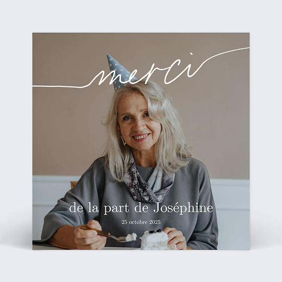 Carte remerciement anniversaire Lettres Manuscrites