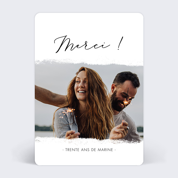 Carte remerciement anniversaire Manuscrite