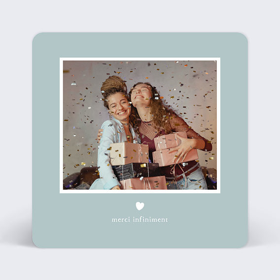 Carte remerciement anniversaire Petit Cœur