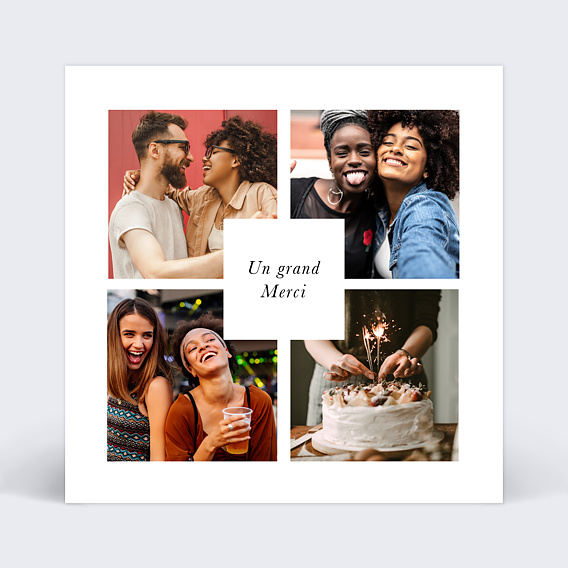 Carte remerciement anniversaire Remerciements