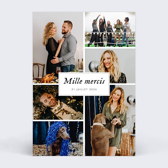Remerciements Anniversaire Multiphoto Etiquette