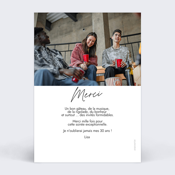 Remerciements Anniversaire Grande Typo