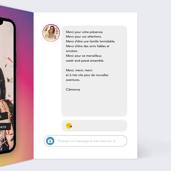 Carte remerciement anniversaire Tendance Intérieur Droit