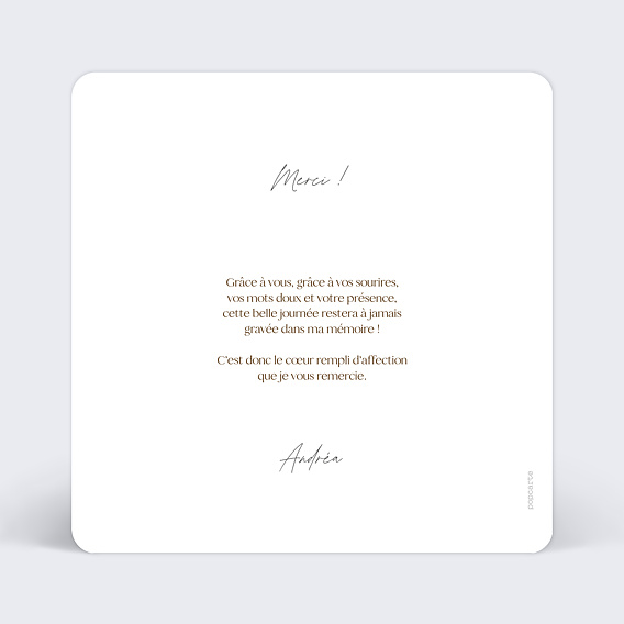 Carte remerciement anniversaire Ronde Florale Verso