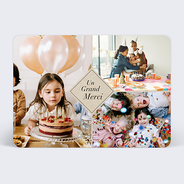 Carte remerciements anniversaire Champtre Kraft