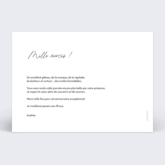 Remerciements Anniversaire Texte Pastille