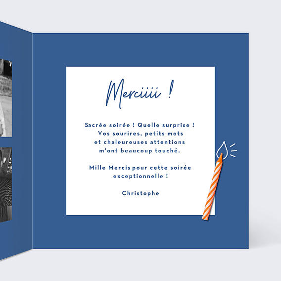 Remerciements Anniversaire Bougie