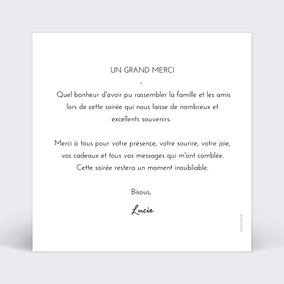 Remerciements Anniversaire Pêle Mêle Coeur