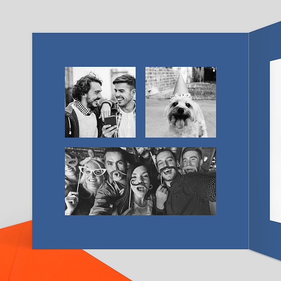 Carte remerciement anniversaire Bougie Intérieur Gauche