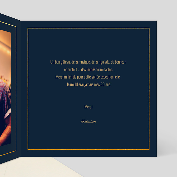 Carte remerciement anniversaire Guinguette Intérieur Droit